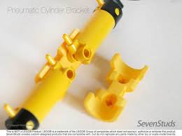 Pneumatic Cylinder Bracket 1 2 Medium By Sevenstuds On Shapeways Lego Technic Custom Lego Lego