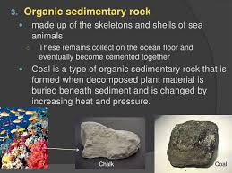 The organic material may be disseminated throughout the rock giving it a uniform dark color, and/or it may be present as discrete occurrences of tar, bitumen, asphalt, petroleum, coal or carbonaceou. Earth Science 2 3 Sedimentary Rock