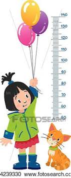 Meter Wall Or Height Chart With Girl And Kitten Clipart