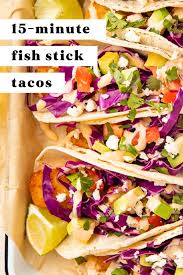 Then top the fish off with a squeeze of fresh. 15 Minute Fish Tacos Made With Fish Sticks 40 Aprons