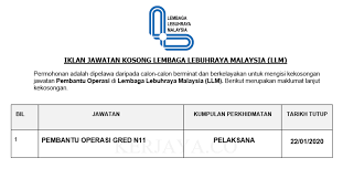 Calon hendaklah warganegara malaysia berusia 18 tahun pada tarikh tutup permohonan iaitu 22 october 2018. Jawatan Kosong Terkini Lembaga Lebuhraya Malaysia Llm Pembantu Operasi Kerja Kosong Kerajaan Swasta