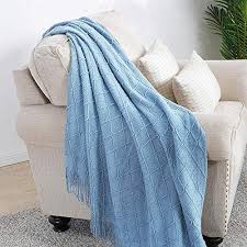 Highlights the nubby fleece comes in fun shades like pink and sea blue, which can be a perfect accent to any playful room. Bourina Knitted Throw Blanket Soft Sofa Throw Couch Blanket 50 X60 Blue Pricepulse