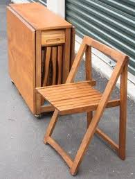 Vintage Teak Foldable Table And 4 Folding Chairs Wood Folding Chair Foldable Table Home Decor Shelves