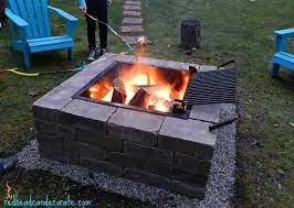 Costing well under $100, this square diy fire pit is a simple and stylish backyard design element constructed from cement wall blocks laid in a bed of sand. Easy Diy Fire Pit Kit With Grill Redhead Can Decorate