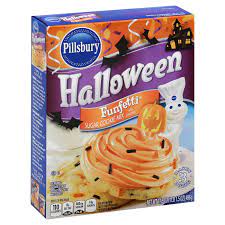 The bright colors and cartoon designs are fun and appropriate for kids (and adults) of all ages. Pillsbury Halloween Funfetti Cookie Mix Shop Baking Mixes At H E B