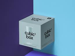 Simple edit with smart layers. Floating Cubic Box Mockup Mockup World