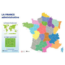 24 inches x 36 inches) (poster & poster strip set) brand: Carte De France Administrative 120x80cm N C Vente De Carte Geographique La Centrale Du Bureau