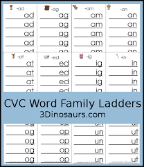 cvc word family ladder printables short vowel sounds 3 dinosaurs