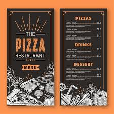 Download Modern Pizza Menu With Little Drawings For Free In 2020 Pizza Menu Pizza Menu Design Pizza Box Design