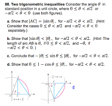 Solved Two Trigonometric Inequalities Consider The Angle Chegg Com