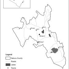 Nakuru county is the fourth largest county in kenya. Map Of Nakuru County Kenya Depicting The Location Of Group 1 Download Scientific Diagram