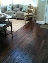 Thin Plank Dark Wood Floors This Is What Our Restain Will Look Like Engineered Hardwood Flooring Wood Floors Wide Plank Hardwood Floors