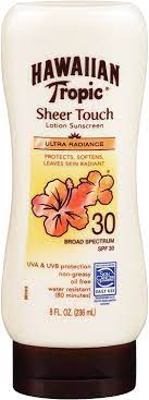 Hawaiian Tropic Sheer Touch Tattoos Sunscreen Lotion Skin Protection Hawaiian Tropic