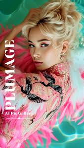 Next theme is Plumage 🫶😊😘 AI generated models wearing pink this whole  week. Whoop, whoop! Stay tuned peeps. I'm feeling the pink vibes ✨️ 💗 💕  SETE ΜΑС ل AI AlPic AlPie,Galler