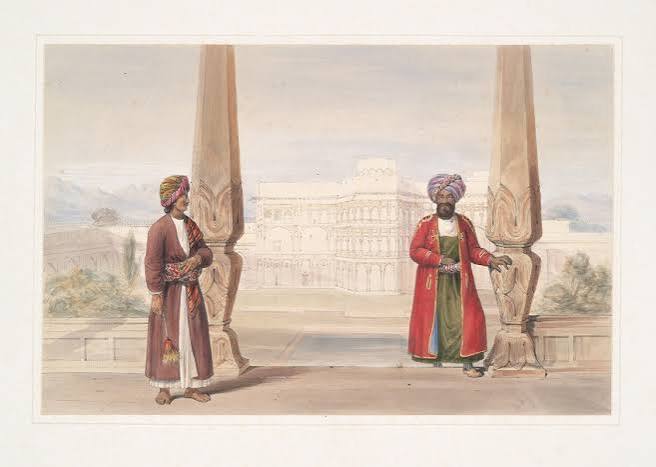 A Dooranee noble and his attendant at the palace, Candahar - Artvee