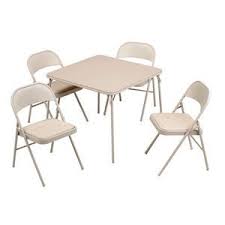 Meco Sudden Comfort 5 Pc Buff Lace Folding Table Chairs Set By Meco At Fleet Farm Padded Folding Chairs Folding Furniture Foldable Dining Table