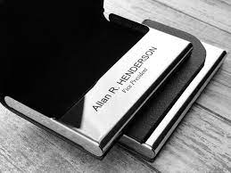 It is a good way to give or get contacts. Pin By Truemementosgifts On Diy Birthday Gifts Personalized Business Card Holder Custom Business Card Holder Business Card Case