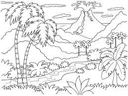 100 Desenhos De Natureza Para Colorir Paisagem Montanhas Mar