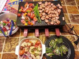Velata Raclette Round One Velata Raclette Granite Top Grilled Chicken Green Red Peppers Tomatoes With Cori Stuffed Peppers Fun Cooking Raclette Recipes