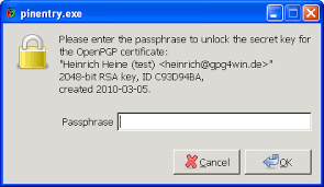 I get window, where i need enter my passphrase: Gpg4win Compendium 13 Signing E Mails
