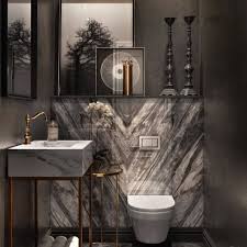 Maison Valentina On Instagram Project By Studia 54 Dark Marble Filled With Details To Build Toilet Design Bathroom Interior Design Bathroom Design Luxury