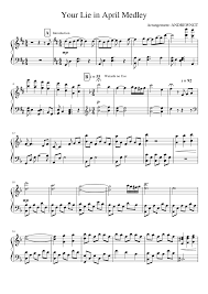 Your Lie In April Medley Ver 2 Sheet Music For Piano Download Free In Pdf Or Midi In 2020 Your Lie In April You Lied Violin Sheet Music