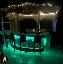 Tiki Hut With L E D Lights Tiki Hut Outdoor Kitchen Lights