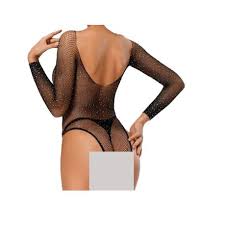 Rhinestone Decorated Fishnet Bodysuit Black Long Sleeve Buy Online In South Africa Takealot Com