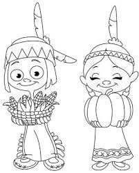 American Indian Boy And Girl Coloring Page Thanksgiving Coloring Pages Coloring Pages Thanksgiving Clip Art