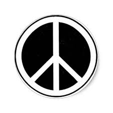 Black And White Peace Sign Peace Sign Classic Round Sticker Zazzle Com Peace Peace Sign Art Peace Logo