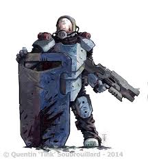 Risk Of Rain Enforcer Concept Art Characters Futuristic Art Game Character Design