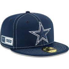 Dallas Cowboys New Era 2019 Nfl Sideline Road Official 59fifty Fitted Hat Navy Dallas Cowboys Hats Fitted Hats Hats For Men