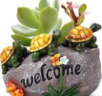 Duiaynke Maceta De Tortuga Creativa De Resina De Mesa Para Césped, Regalo,  Estantería, Decoración Del Hogar (marrón