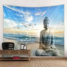 Spiritual wall art instills peace and love in your existence. Buy Buddha Statue Tapestry Twin Hippie Wall Hanging Bedspread Throw Cover Bohemian Beach Mat Table Cloths Home Art Decor Blanket At Affordable Prices Price 6 Usd Free Shipping Real Reviews With