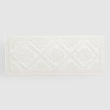 Ramanta home cotton bath mat set 2 piece 21x34/17x24100 cotton reversible soft absorbent and machine washable bathroom rugs lemon yellow. Extra Long Ivory Woven Bath Mat White Cotton By World Market In 2021 Large Bathroom Rugs Long Bathroom Rugs Bath Rug