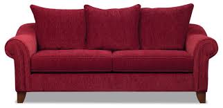 Reese Chenille Sofa Red The Brick