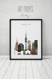 Munich Print Watercolor Poster Wall Art Germany By Artprintsvicky Poster Wall Art Typography Art Art