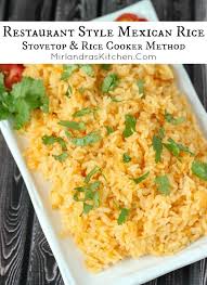 Restaurant Style Mexican Rice On The Stove Or In A Rice Cooker Mirlandra S Kitchen Recipe Mexican Food Recipes Food Rice On The Stove