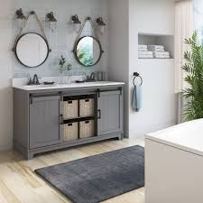 Shop for vanity bathroom baskets online at target. Sand Stable Braylen Sliding Barn Door 60 Double Bathroom Vanity Set Reviews Wayfair
