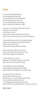 Litany Billy Collins Watch The Video I Also Posted Billy Collins Poet Quotes How To Memorize Things