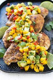 Grilled Chicken With Mango Avocado Salsa Recipe Recipe Grilled Chicken Recipes Mango Salsa Recipes Healthy Grilling