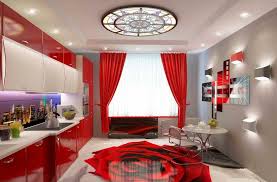 Red Kitchen In The Interior 115 صور تصميم في تناقضات مشرقة