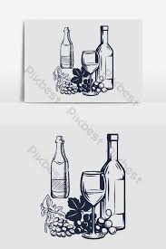 Untuk kebutuhan farmasi atau botol obat, botol jamu. Gelas Botol Anggur Dan Vektor Lakaran Anggur Elemen Grafik Ai Percuma Muat Turun Pikbest