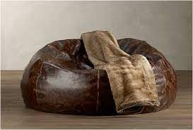 And get inside the beanbag, and potentially swallow the beans, or lock . Grand Leather Bean Bag By Restoration Hardware