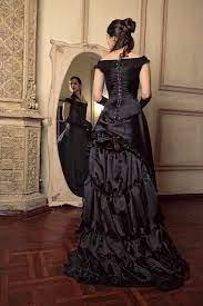 Black Victorian Bustle Dress 1880s Ball Outfit Black Etsy Black Victorian Dress Victorian Wedding Dress Gothic Dress