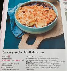 Crumble Poires Chocolat Huile De Coco Crumble Poires Crumble Poire Chocolat Poire Au Chocolat