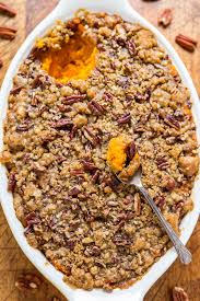 Cube half a cooked sweet potato, then add it to a bowl with black beans , ½ cup of cooked quinoa , and sautéed spinach, suggests toby amidor, rd , of new york city. The Best Sweet Potato Casserole With Pecan Topping Averie Cooks