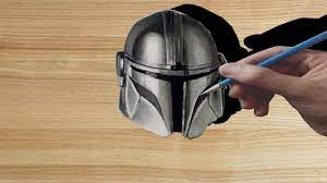 The Mandalorian Helmet Drawing How To Draw Metalic Helmet Artamente In 2021 Mandalorian Helmet Helmet Drawing Mandalorian