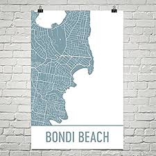 Whilst a unique piece of art, it can also be used as a great reference map when. Amazon Com Modern Map Art Bondi Beach Map Bondi Beach Art Sydney Print Bondi Beach Australia Poster Bondi Beach Wall Art Australian Gifts Map Of Sydney Poster 24 X36 Posters Prints