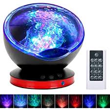 Amazon Com Ocean Wave Projector Night Light Lamp With Adjustable Lightness Remote Control Timer 8 Lighting Modes Music Speaker Light Show Led Night Light Projector Lamp For Baby Kids Adult Bedroom Living Room
